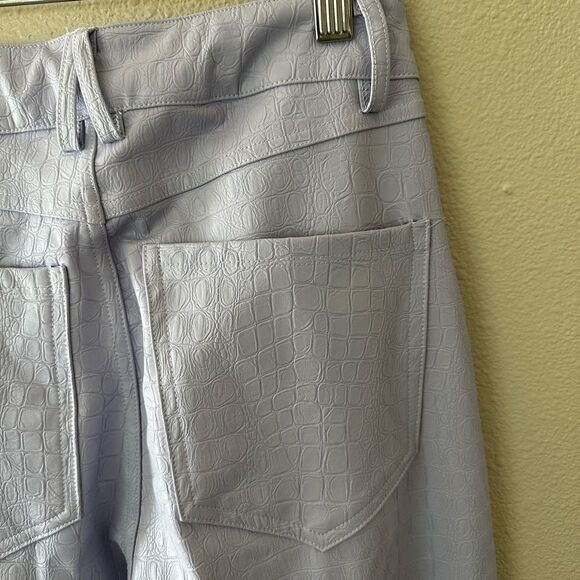 Naked Wardrobe Straight Croc Faux Leather Straight Leg Pants Lavender Purple XS - Picture 8 of 9